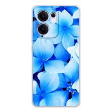 Силіконовий бампер з принтом (квіточки) на Рено14 Ф – Сині квіти