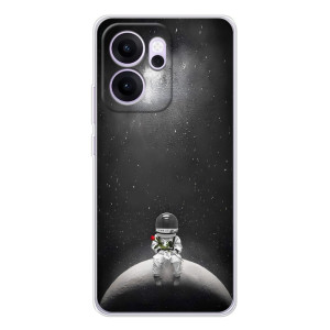 Силиконовый Чехол с принтом "Космонавты" на OPPO Reno14 F – Космонавт романтик