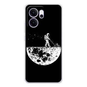 Силиконовый Чехол с принтом "Космонавты" на OPPO Reno14 F – Космонавт