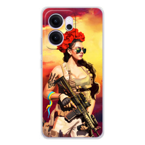 ЗСУ Чохли (TPU) для OPPO Reno14 F – Жінка солдат