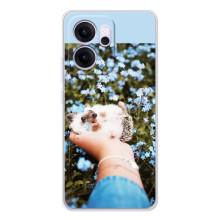 Чохли з зображенням різних тварин на OPPO Reno 14 FS (Їжачок в руці)