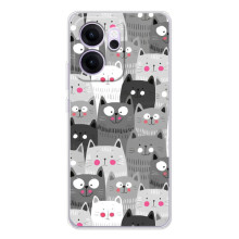 Чехлы с Котиками для OPPO Reno 14 FS (VPrint) (Рисованные котики)