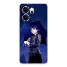 Чехлы с принтом Уэнсдей на OPPO Reno 14 FS – Уэнсдей с зонтом