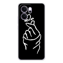 Чехлы (Знак сердечка) на OPPO Reno 14 FS – Сердце на черном