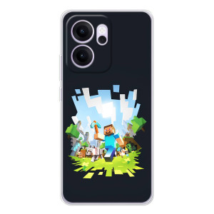 Чехол Майнкрафт на OPPO Reno 14 FS (AlphaPrint) Minecraft