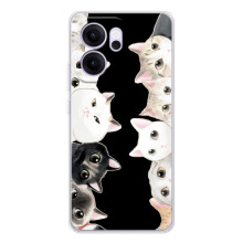 Чехол на ОППО Рено14 ФС с Котами (VPrint) (Взгляд котов)