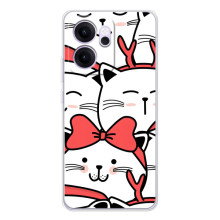 Бампер с изображением Котиков для ОППО Рено14 ФС – Новогодние котики