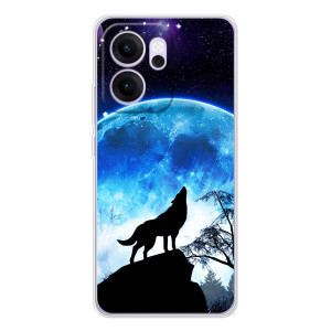 Чехол с Волком на OPPO Reno 14 FS – Воет на луну