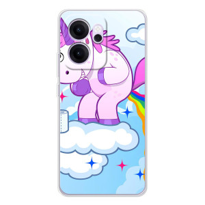 Чехол Unicorn на OPPO Reno 14 FS – Радуга единорожка