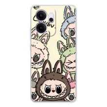 Чехол с Лабубу на OPPO Reno 14 FS (Коллаж Лабубу)