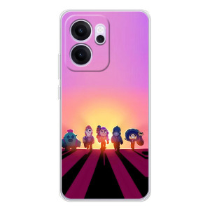 Силіконовый Чохол на OPPO Reno 14 FS з картинкою Brawl Stars (Персонажі на заході сонця)