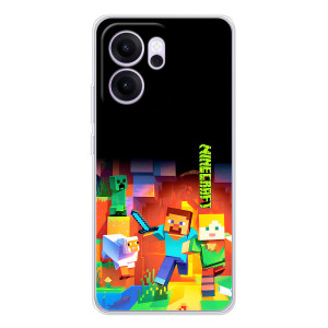 Чехлы для OPPO Reno 14 FS (Персонажи Майн Крафт) (Герой Майнкрафт)