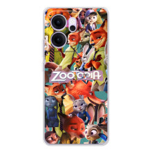 Силиконовый чехол с принтом Зоотрополіс для OPPO Reno 14 FS – Коллаж героев