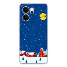 Силиконовый бампер на рождество для OPPO Reno 14 FS (Город в снегу)
