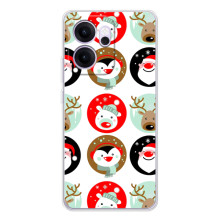 Силиконовый бампер на рождество для OPPO Reno 14 FS (Рождественский принт)