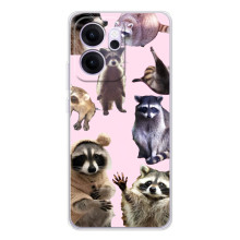 Силиконовый Чехол с Енотами на OPPO Reno 14 FS