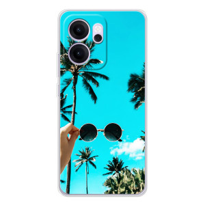 Силиконовый чехол с КАРТИНКАМИ лето для OPPO Reno 14 FS (AlphaPrint)