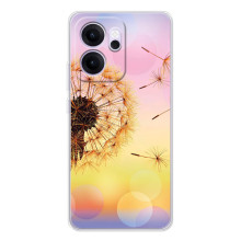 Силиконовый Чехол с одуванчиками на OPPO Reno 14 FS (Цветок-одуванчик)