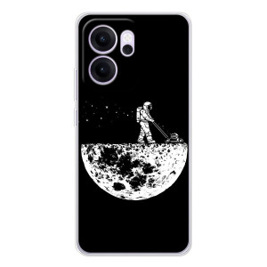 Силиконовый Чехол с принтом "Космонавты" на OPPO Reno 14 FS – Космонавт