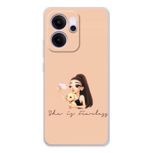 Силиконовый Чехол на OPPO Reno 14 FS с картинкой Стильных Девушек (С собакой)