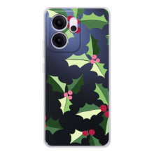 Зимні Чохли для ОППО Рено14 ФС - прозорий фон (Різдвяний фон)