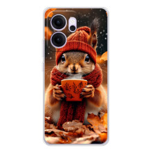 Друкований чохол 'Звірята з кавою' для OPPO Reno14 FS – Білка з кавою