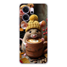 Друкований чохол 'Звірята з кавою' для OPPO Reno14 FS – Мишка з кавою