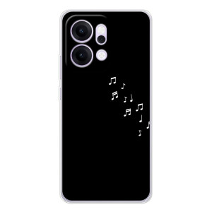 Чохол з картинками на чорному фоні для OPPO Reno14 Pro – Ноти