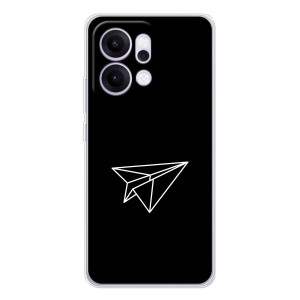 Чохол з картинками на чорному фоні для OPPO Reno14 Pro – Літак