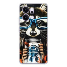 Чохол з принтом для Рено 14 Про - (Прикольні) (AlphaPrint) (Єнот з банкою)