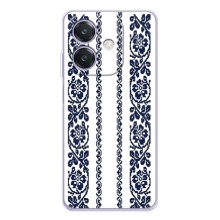 Силиконовый Чехол на OPPO Reno14 Pro с картинкой Вышиванки (Синяя вышиванка)