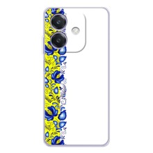 Силиконовый Чехол на OPPO Reno14 Pro с картинкой Вышиванки (Желто-синяя вышиванка)
