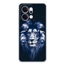 Чехол со Львом для OPPO Reno14 Pro (VPrint) (Синий Лев)