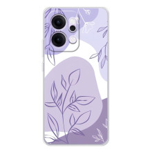 Силиконовый чехол с принтом в цветах на OPPO Reno14 Pro