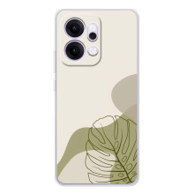 Силиконовый чехол с принтом в цветах на OPPO Reno14 Pro – Монстера зелёная