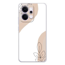 Силиконовый чехол с принтом в цветах на OPPO Reno14 Pro – Нюдовый дизайн