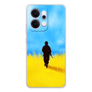 Патриотические Чехлы для Рено14 Про (Солдат в поле)