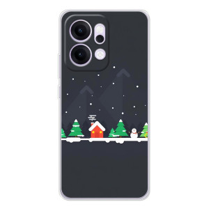 Силиконовый бампер на рождество для OPPO Reno14 Pro (Город зимний)