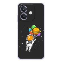 Силиконовый Чехол с принтом "Космонавты" на OPPO Reno14 Pro (Космонавт с шариками)