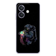 Силиконовый Чехол с принтом "Космонавты" на OPPO Reno14 Pro (В руках земля)