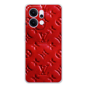 Текстурний Чохол Louis Vuitton для Рено14 Про (Червоний ЛВ)