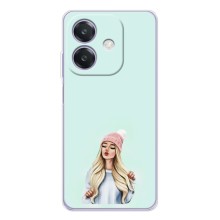 Силиконовый Чехол на OPPO Reno14 Pro с картинкой Стильных Девушек – В шапке