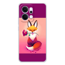 Чохли з картинкою Лисичка для OPPO Reno14 (VPrint) (Лиса з трояндою)