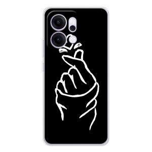 Чехлы (Знак сердечка) на OPPO Reno14 – Сердце на черном