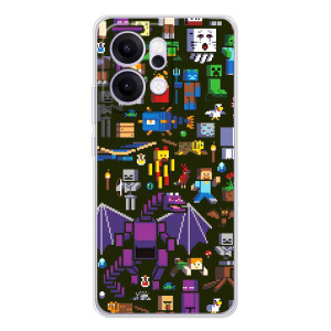 Чехол Майнкрафт на OPPO Reno14 (AlphaPrint) Minecraft