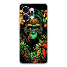 Чохол з Мавпами OPPO Reno14 - (AlphaPrint) (Мавпа в квітах)