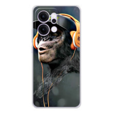 Чохол з Мавпами OPPO Reno14 - (AlphaPrint) (В навушниках)