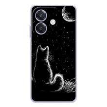 Чехол с принтом для OPPO Reno14 (AlphaPrint) Модные коты – Котик и луна