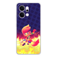 Чехол (ТПУ) с героями Бравл Старс на OPPO Reno14 – Пенни в огне