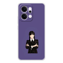 Чехлы Венсдей на OPPO Reno14 Уэнсдей (AlphaPrint) (Уэнздей в черном)